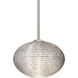 Pape 10 LED Satin Nickel Stem Pendant Ceiling Light in Glitter Glass