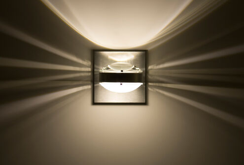 Optos 1 Light 5 inch Brushed Aluminum Wall Sconce Wall Light in Halogen, Clear with Frost Glass