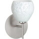 Tay Tay LED 5 inch Satin Nickel Mini Sconce Wall Light in Carrera Glass