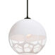 Rocky 1 Light Black Cord Pendant Ceiling Light