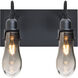 Wish 2 Light 12 inch Black Vanity Light Wall Light