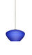 Peri LED Satin Nickel Pendant Ceiling Light in Blue Matte Glass