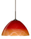 Tessa LED Bronze Pendant Ceiling Light in Solare Glass