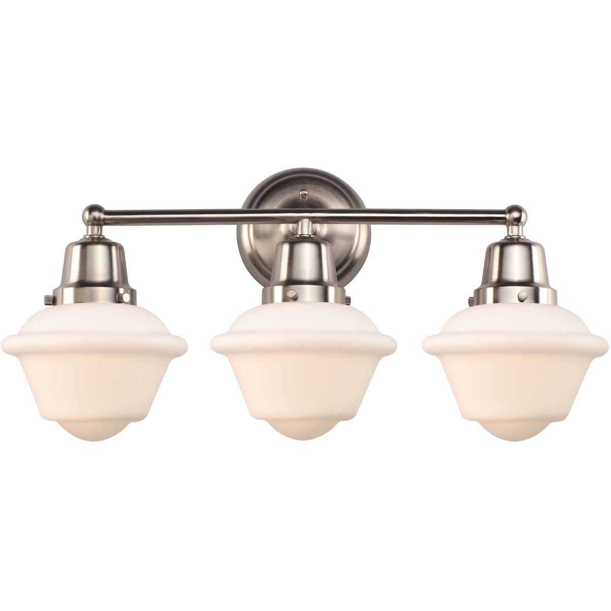 Aditi Small Oxford 3 Light 23.5 inch Brushed Satin Nickel Bath Vanity Light Wall Light, Aditi