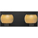 Keno 2 Light 14 inch Black Vanity Light Wall Light