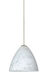 Mia 1 Light Satin Nickel Pendant Ceiling Light in Carrera Glass, Halogen