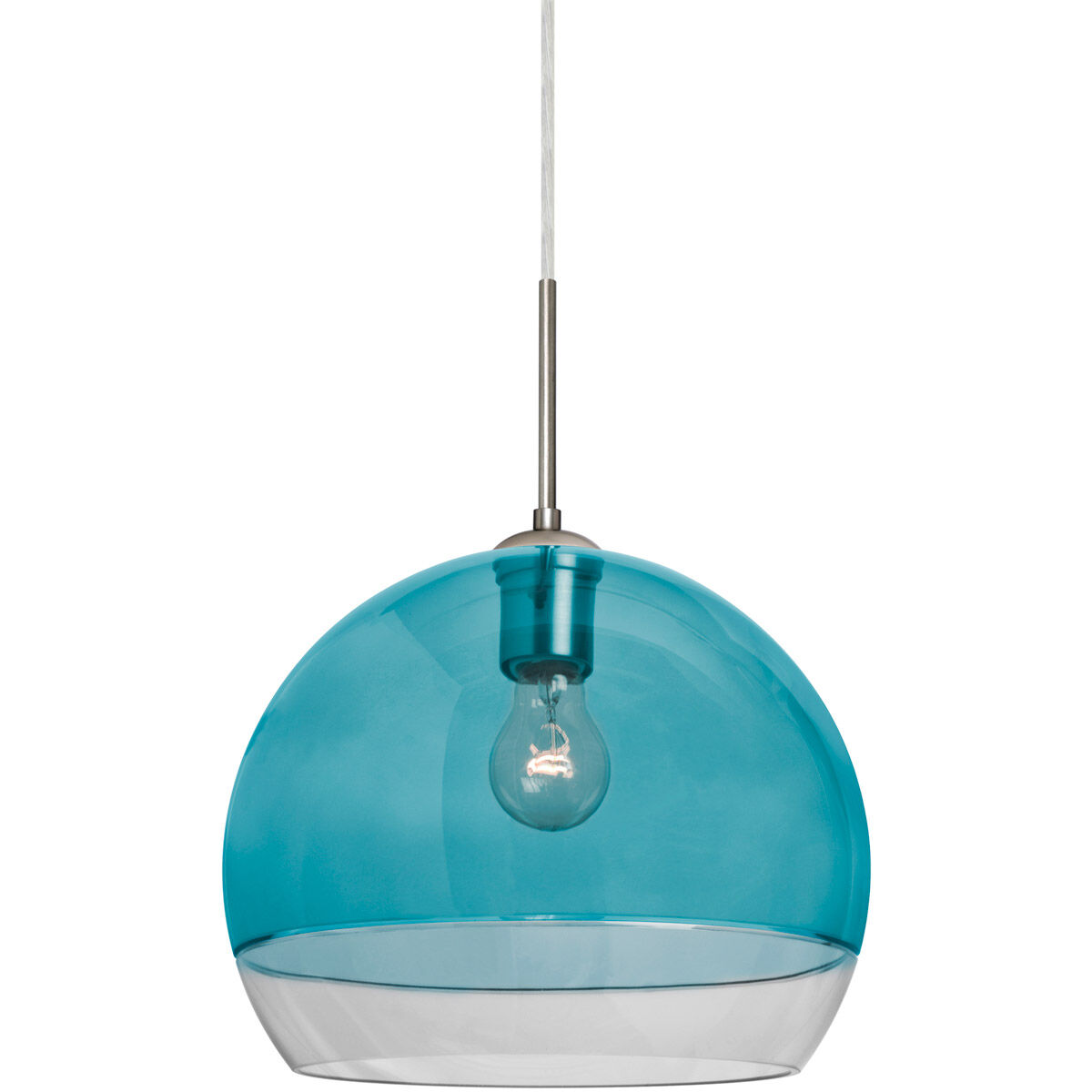 Ally 1 Light Satin Nickel Pendant Ceiling Light