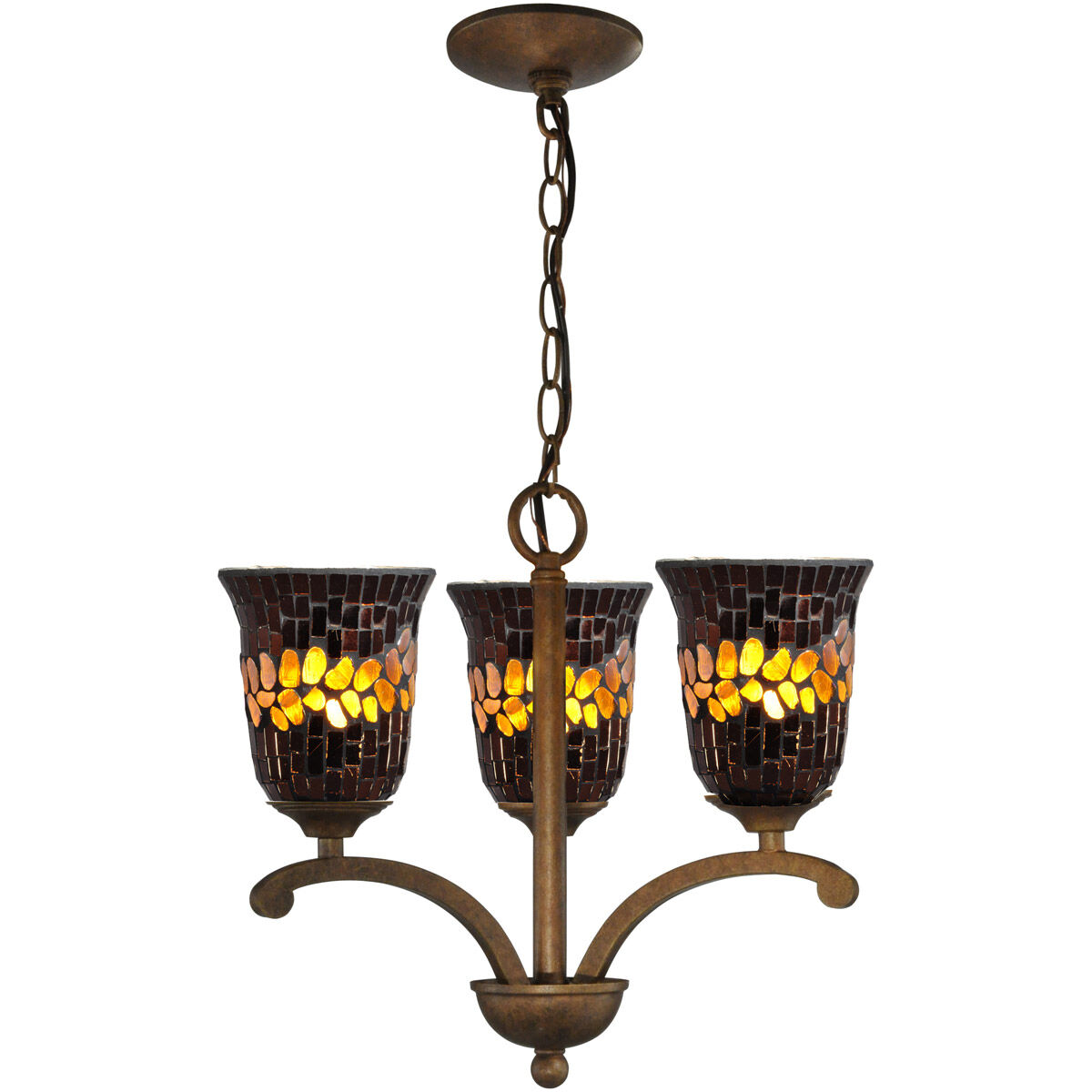 Springdale 3 Light 17.5 inch Antique Golden Bronze Chandelier Ceiling Light
