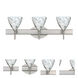 Mia 3 Light 22.5 inch Satin Nickel Vanity Lighting Wall Light in Incandescent, Marble Grigio Glass