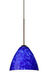 Mia 1 Light Bronze Pendant Ceiling Light in Incandescent, Blue Cloud Glass