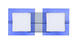 Alex LED 15 inch Chrome Vanity Wall Light in Opal/Blue Glass