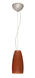 Tao 1 Light Satin Nickel Pendant Ceiling Light in Cherry Glass, Incandescent
