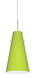Cierro LED Satin Nickel Pendant Ceiling Light in Chartreuse Glass