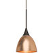 Divi 1 Light Bronze Cord Pendant Ceiling Light