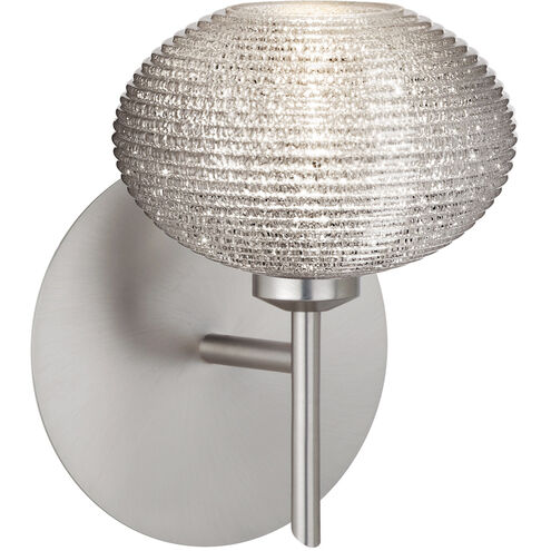 Lasso 1 Light 5 inch Satin Nickel Mini Sconce Wall Light in Halogen, Glitter Glass