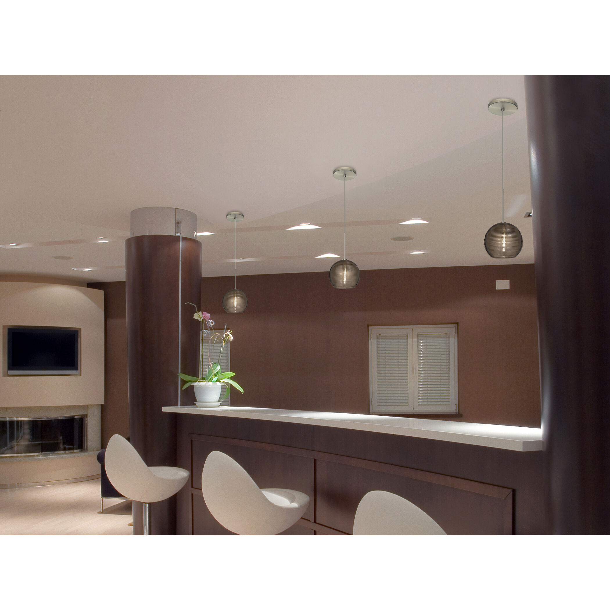 Kristall 6 LED Black Cord Pendant Ceiling Light