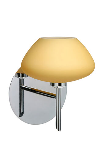 Peri LED 5 inch Chrome Mini Sconce Wall Light in Vanilla Matte Glass