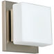 Alex 1 Light 5 inch Satin Nickel ADA Mini Sconce Wall Light in Halogen, Opal Matte Glass