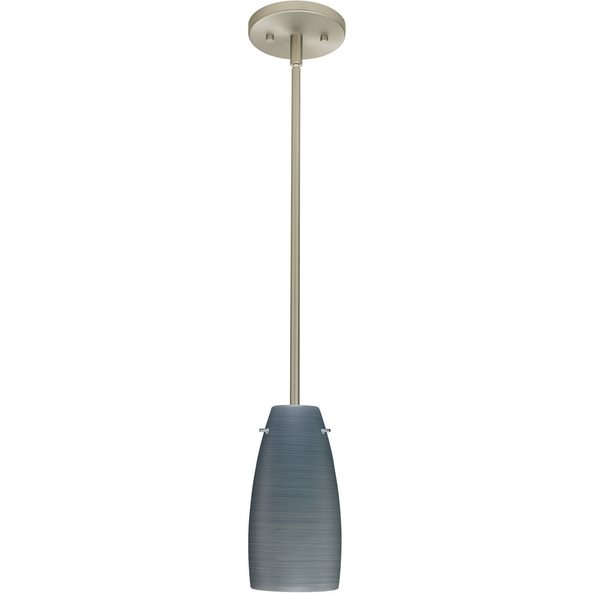 Tao 10 1 Light Satin Nickel Stem Pendant Ceiling Light in Incandescent, Titan Glass