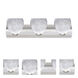 Bolla 3 Light 22 inch Satin Nickel Vanity Lighting Wall Light in Incandescent, Carrera Glass