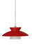 Trilo LED Satin Nickel Pendant Ceiling Light in Red Matte Glass