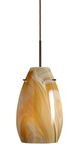Pera LED Bronze Pendant Ceiling Light in Honey Glass