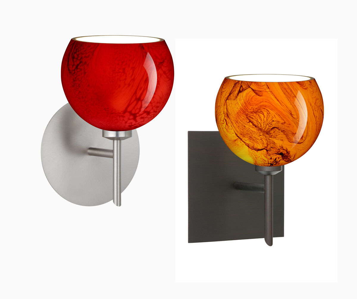 Palla 5 LED 5 inch Chrome Mini Sconce Wall Light in Opal Matte Glass