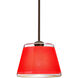Pica 9 1 Light Bronze Stem Pendant Ceiling Light in Incandescent, Red Sand Glass