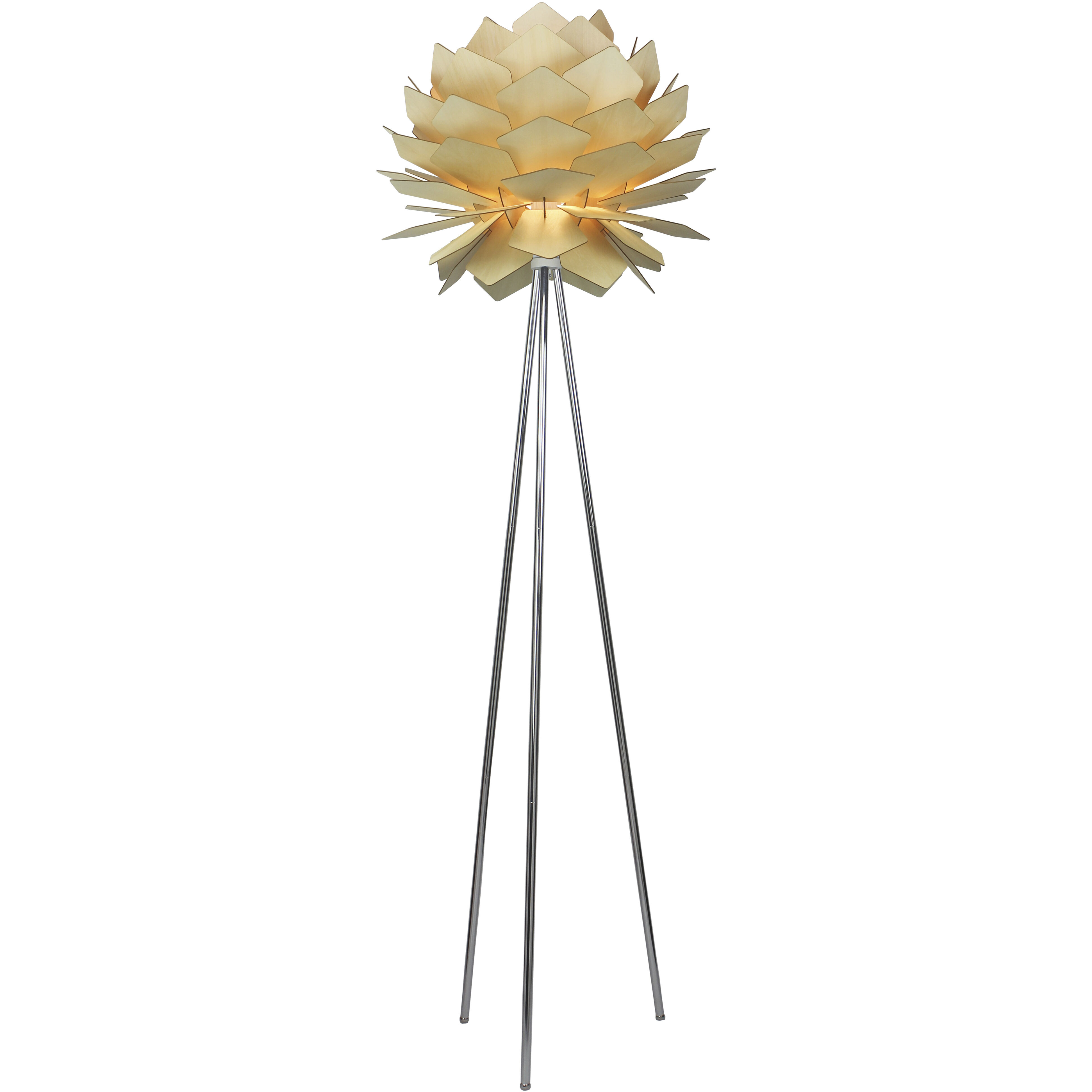 Canada 64.2 inch 60.00 watt Natural Wood Floor Lamp Portable Light