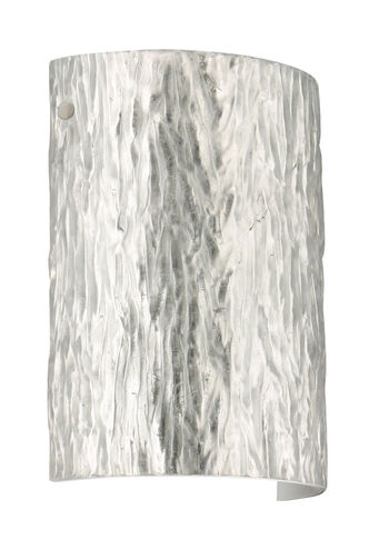Tamburo 8 1 Light 8 inch Satin Nickel ADA Wall Sconce Wall Light in Incandescent, Stone Silver Foil Glass