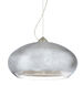 Brio 1 Light Satin Nickel Pendant Ceiling Light in Silver Foil Glass, Halogen