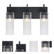 Juni 10 3 Light 20 inch Black Vanity Wall Light in Clear Bubble Glass