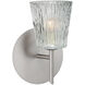 Nico 4 1 Light 5 inch Satin Nickel Mini Sconce Wall Light in Halogen, Clear Stone Glass