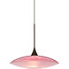 Spazio LED Bronze Cord Pendant Ceiling Light in Red/Frost Spazio Glass