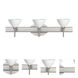 Domi LED 23 inch Satin Nickel Vanity Lighting Wall Light in White Glass