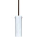 Copa 1 Light Bronze Stem Pendant Ceiling Light in Incandescent, Carrera Glass