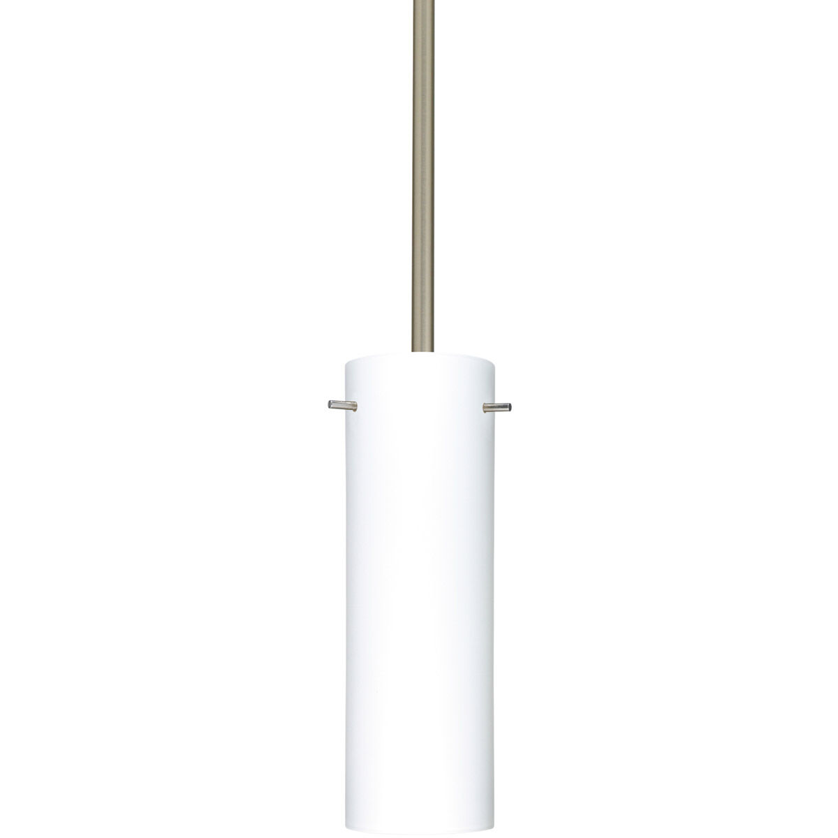 Copa 1 Light Satin Nickel Stem Pendant Ceiling Light in Incandescent, Opal Matte Glass
