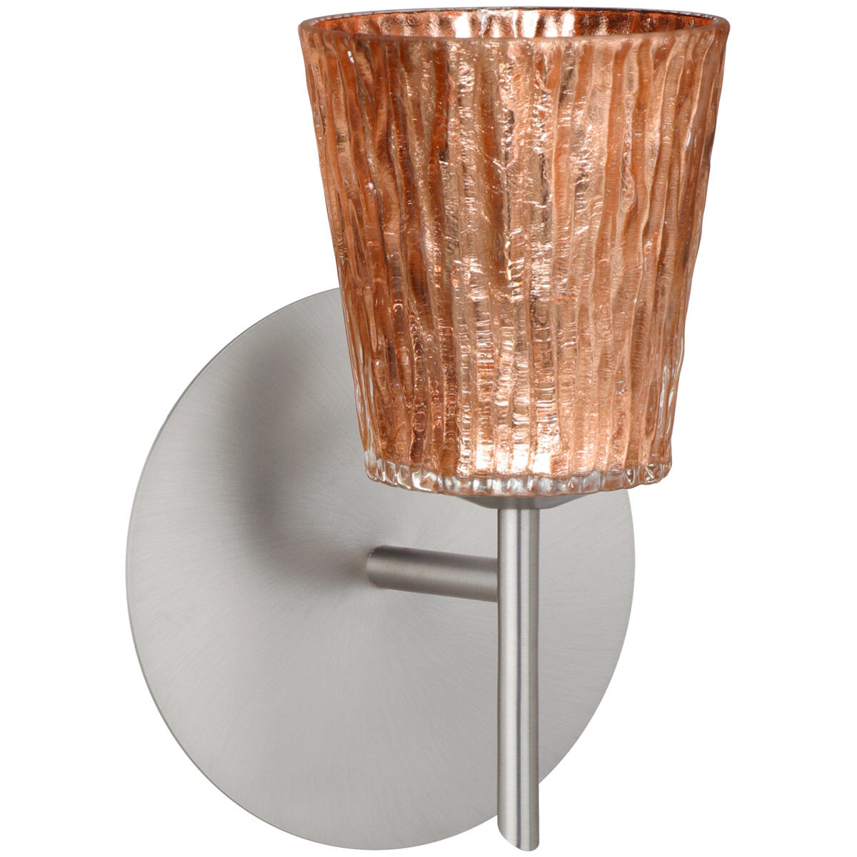 Nico 4 1 Light 5 inch Satin Nickel Mini Sconce Wall Light in Halogen, Stone Copper Foil Glass