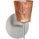 Nico 4 1 Light 5 inch Satin Nickel Mini Sconce Wall Light in Halogen, Stone Copper Foil Glass