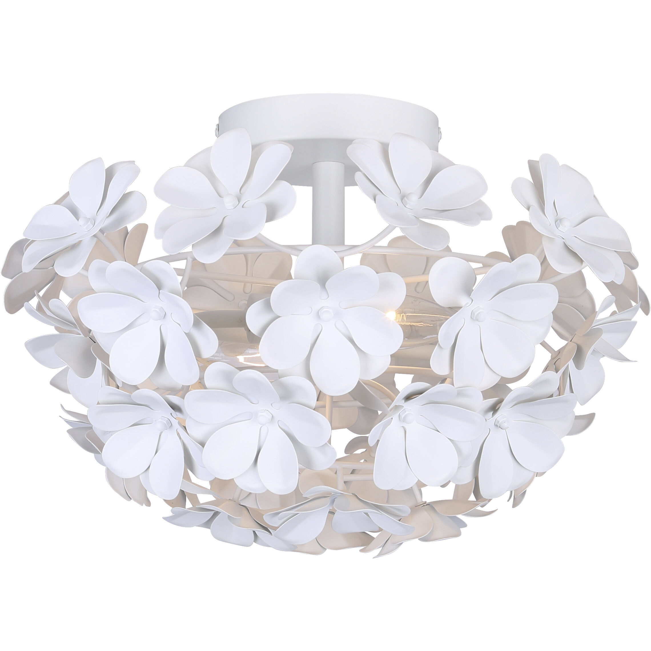 Cassia 2 Light 15 inch White Flush Mount Ceiling Light