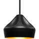 Lotus 1 Light Black Stem Pendant Ceiling Light