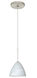 Mia 1 Light Satin Nickel Pendant Ceiling Light in Carrera Glass, Halogen