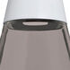 Timo 6 LED Satin Nickel Cord Pendant Ceiling Light in Smoke with White Glass