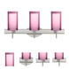 Pahu 4 LED 22.5 inch Satin Nickel Vanity Lighting Wall Light in Transparent Amethyst/Opal Glass