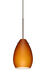 Pera LED Bronze Pendant Ceiling Light in Amber Matte Glass