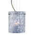 Tamburo LED Bronze Pendant Ceiling Light in Clear Stone Glass