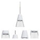 Timo 6 LED Bronze Cord Pendant Ceiling Light in Clear with White Glass