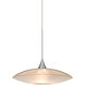 Spazio LED Satin Nickel Cord Pendant Ceiling Light in Frost Glass