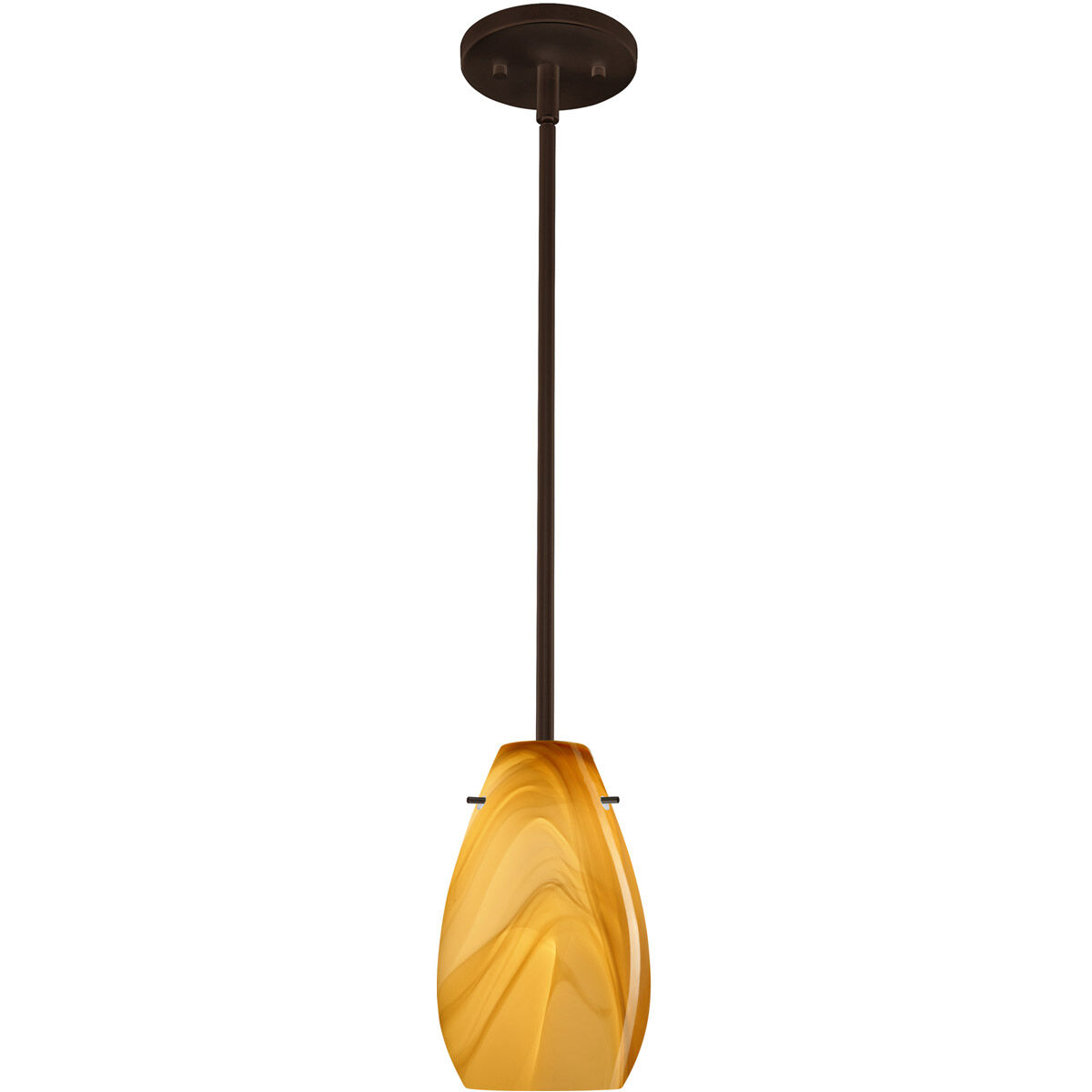 Pera 9 LED Bronze Stem Pendant Ceiling Light in Honey Glass