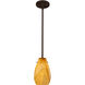 Pera 9 LED Bronze Stem Pendant Ceiling Light in Honey Glass